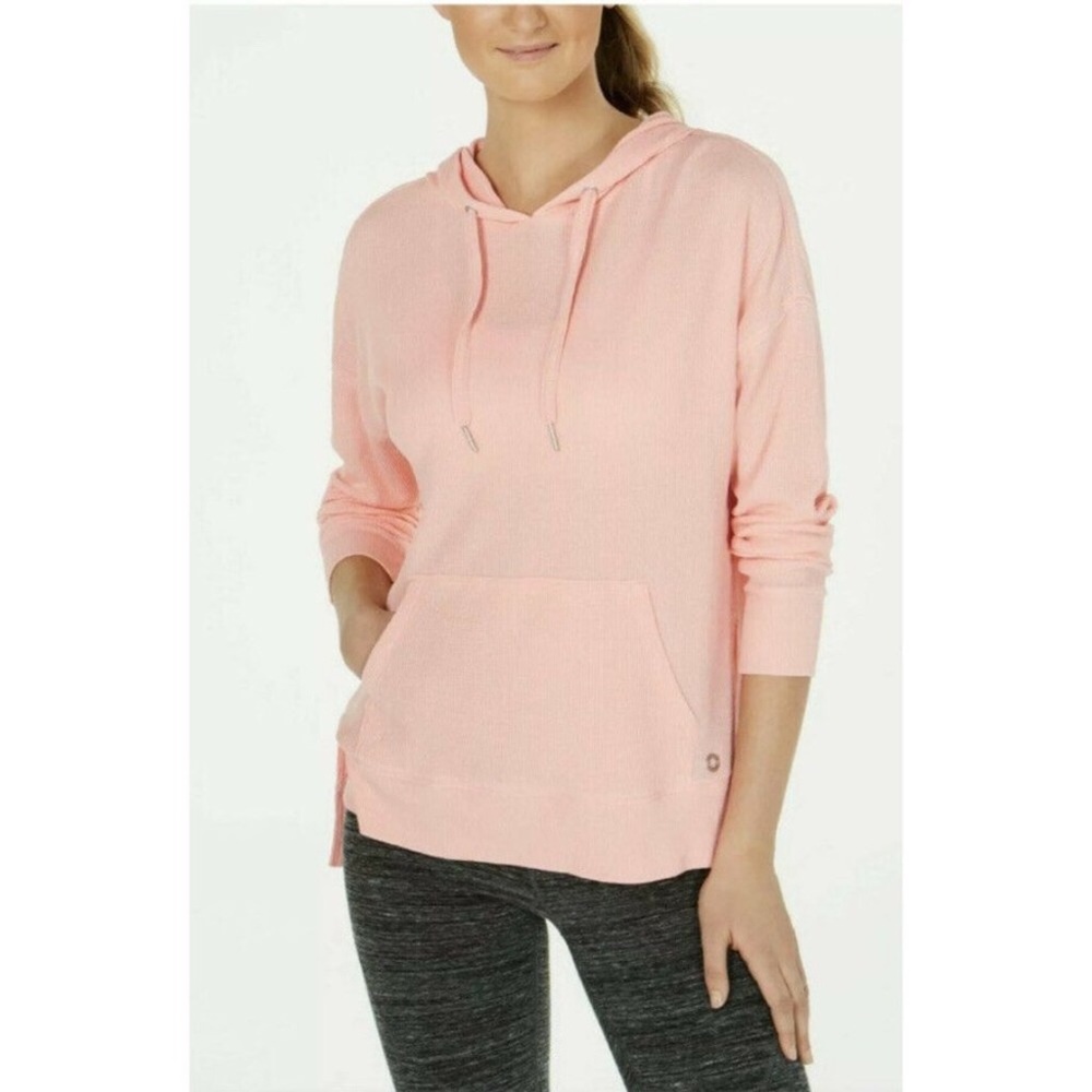 Calvin Klein Performance Long Sleeve Waffle Knit Peach Pullover Women’s Hoodie